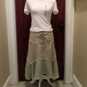 Distressed Linen Handkerchief Skirt
